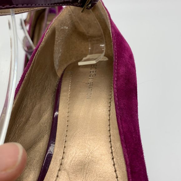 BCBGeneration Fuchsia Suede Ankle Strap Heels - Picture 9 of 10